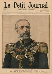 Anfitriones franceses: Su Majestad Oscar II, Rey de Suecia y Noruega, ilustración de portada de 